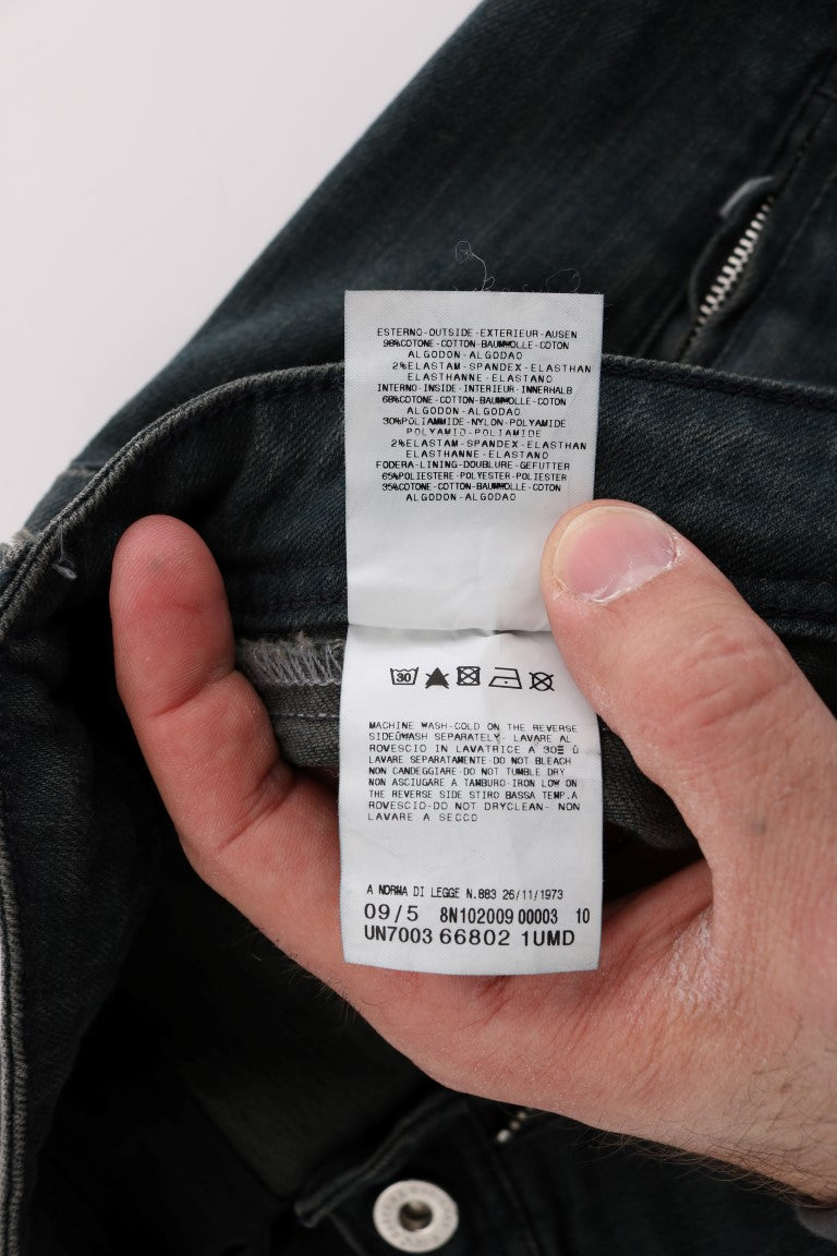 Costume National grijze katoenen superslanke denim jeans