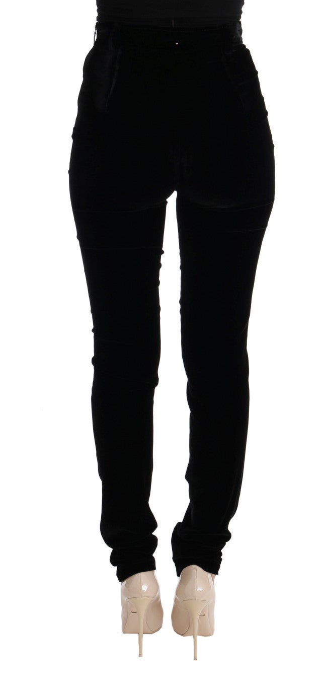Pantalon slim en velours noir Ermanno Scervino