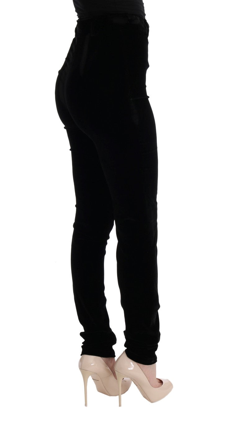Pantalon slim en velours noir Ermanno Scervino
