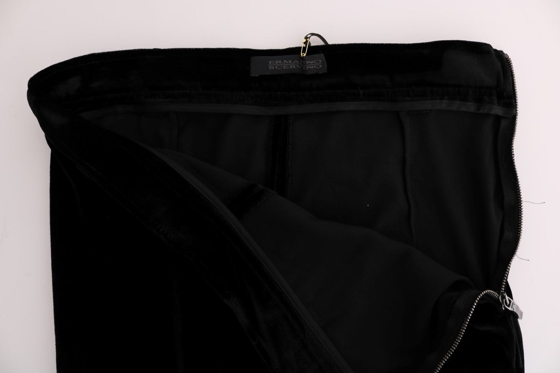 Pantalon slim en velours noir Ermanno Scervino