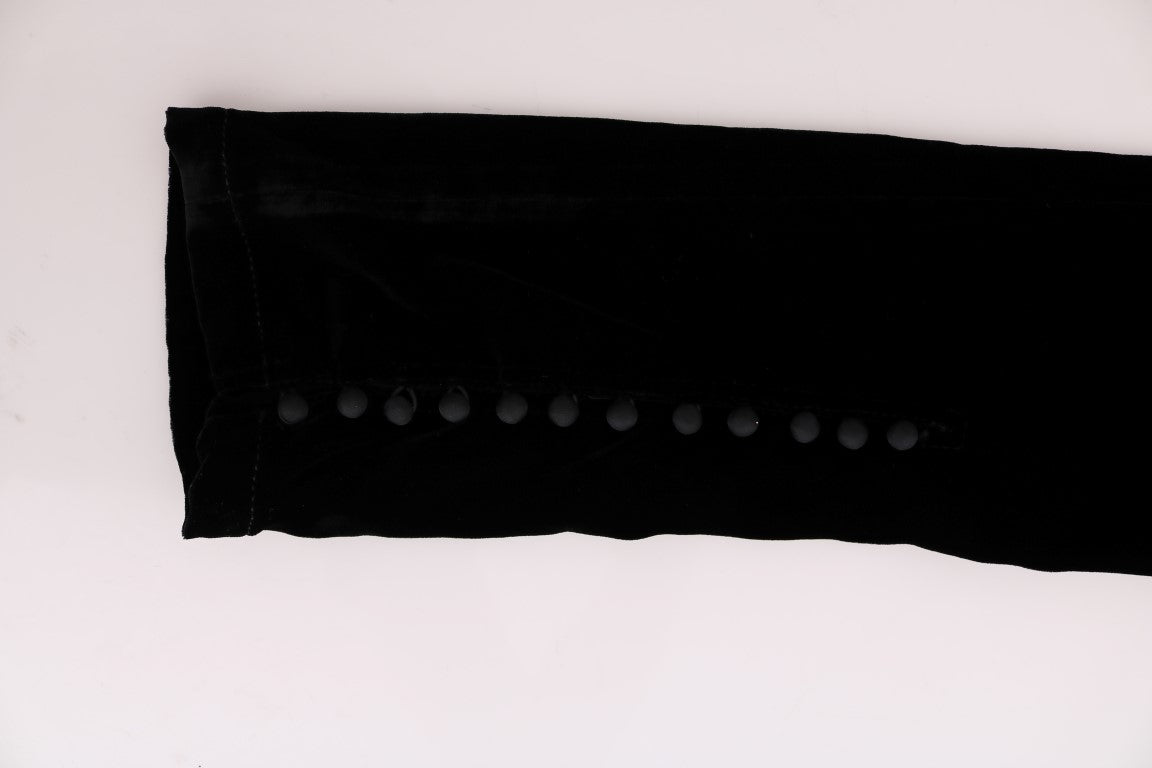 Pantalon slim en velours noir Ermanno Scervino