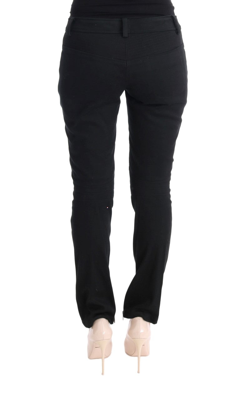 Pantalon décontracté noir en coton à coupe slim d'Ermanno Scervino
