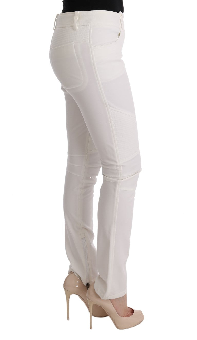 Pantalon décontracté blanc en coton à coupe slim d'Ermanno Scervino