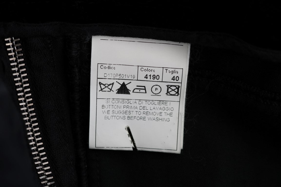 Pantalon Cropped en Velours Noir en Mélange de Viscose d'Ermanno Scervino