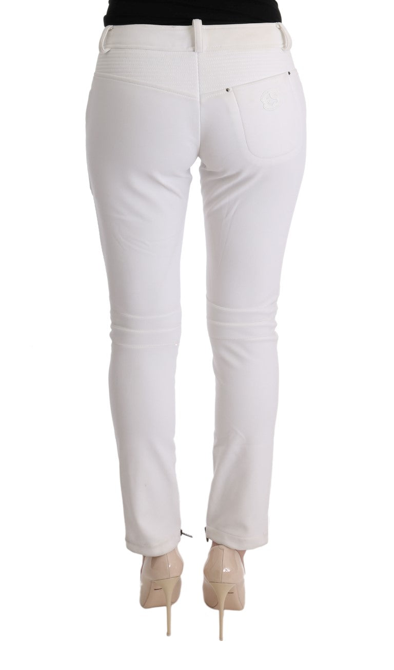 Pantalon décontracté blanc en coton à coupe slim d'Ermanno Scervino
