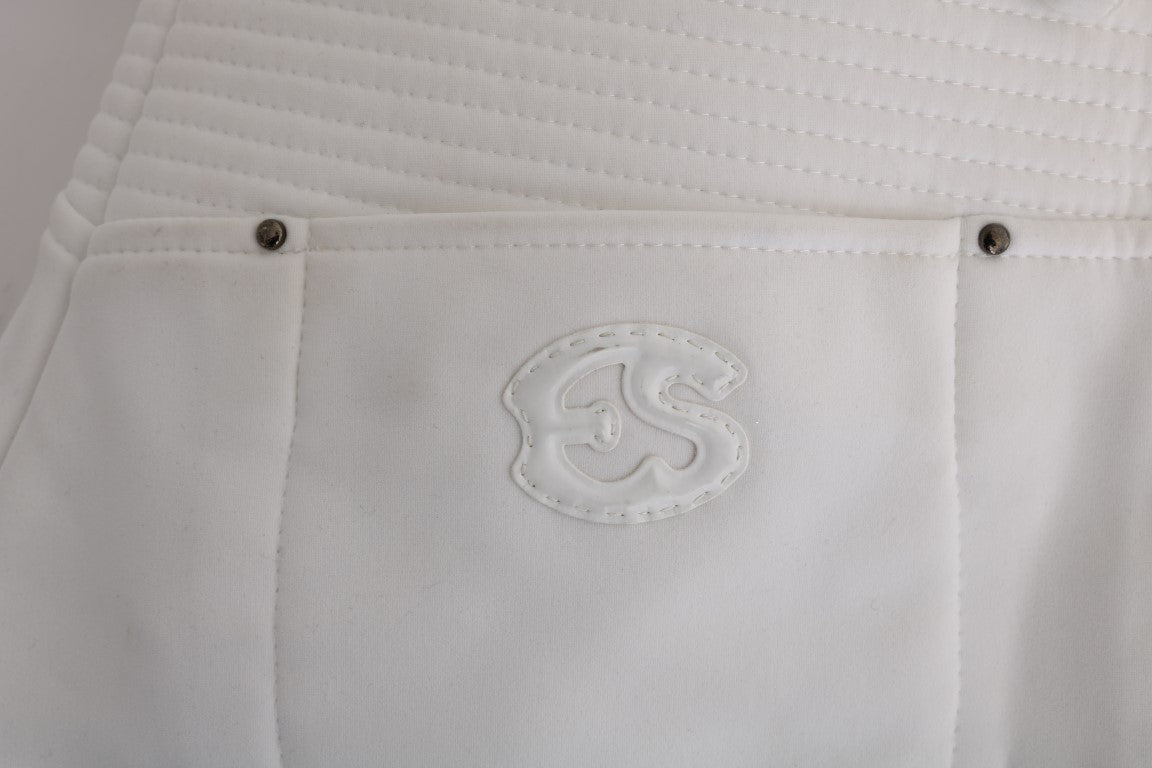 Pantalon décontracté blanc en coton à coupe slim d'Ermanno Scervino