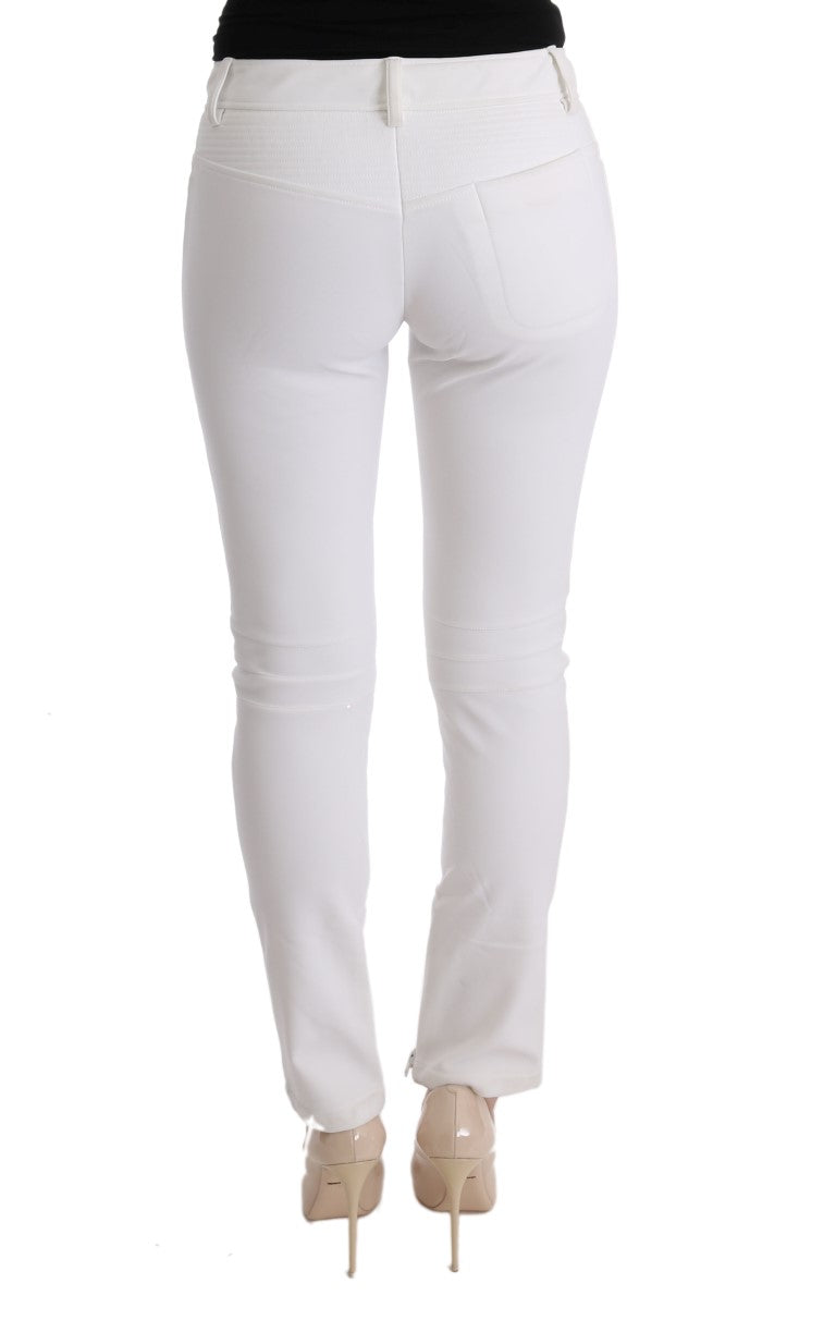 Pantalon décontracté blanc en coton à coupe slim d'Ermanno Scervino