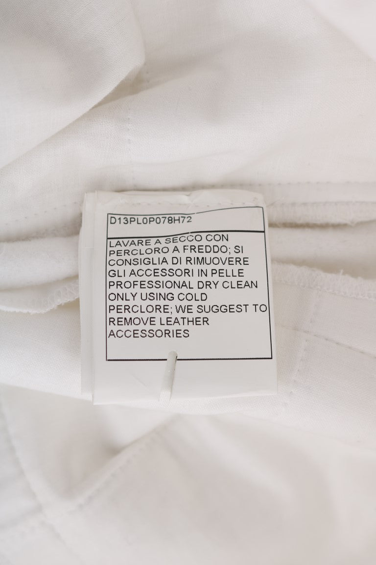 Pantalon décontracté blanc en coton à coupe slim d'Ermanno Scervino