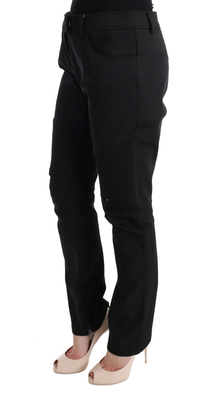 Pantalon décontracté noir en coton à coupe slim d'Ermanno Scervino