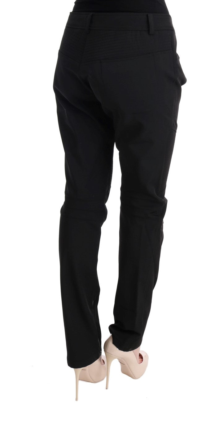 Pantalon décontracté noir en coton à coupe slim d'Ermanno Scervino