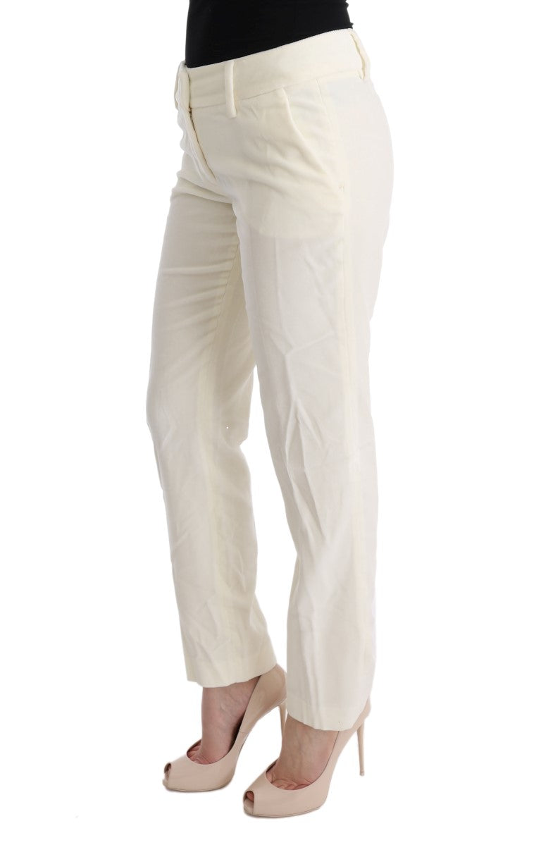 Pantalon décontracté coupe droite en coton blanc d'Ermanno Scervino