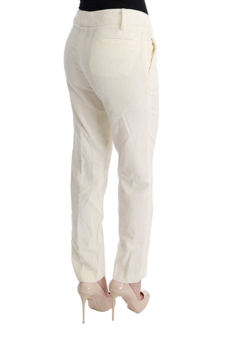 Pantalon décontracté coupe droite en coton blanc d'Ermanno Scervino