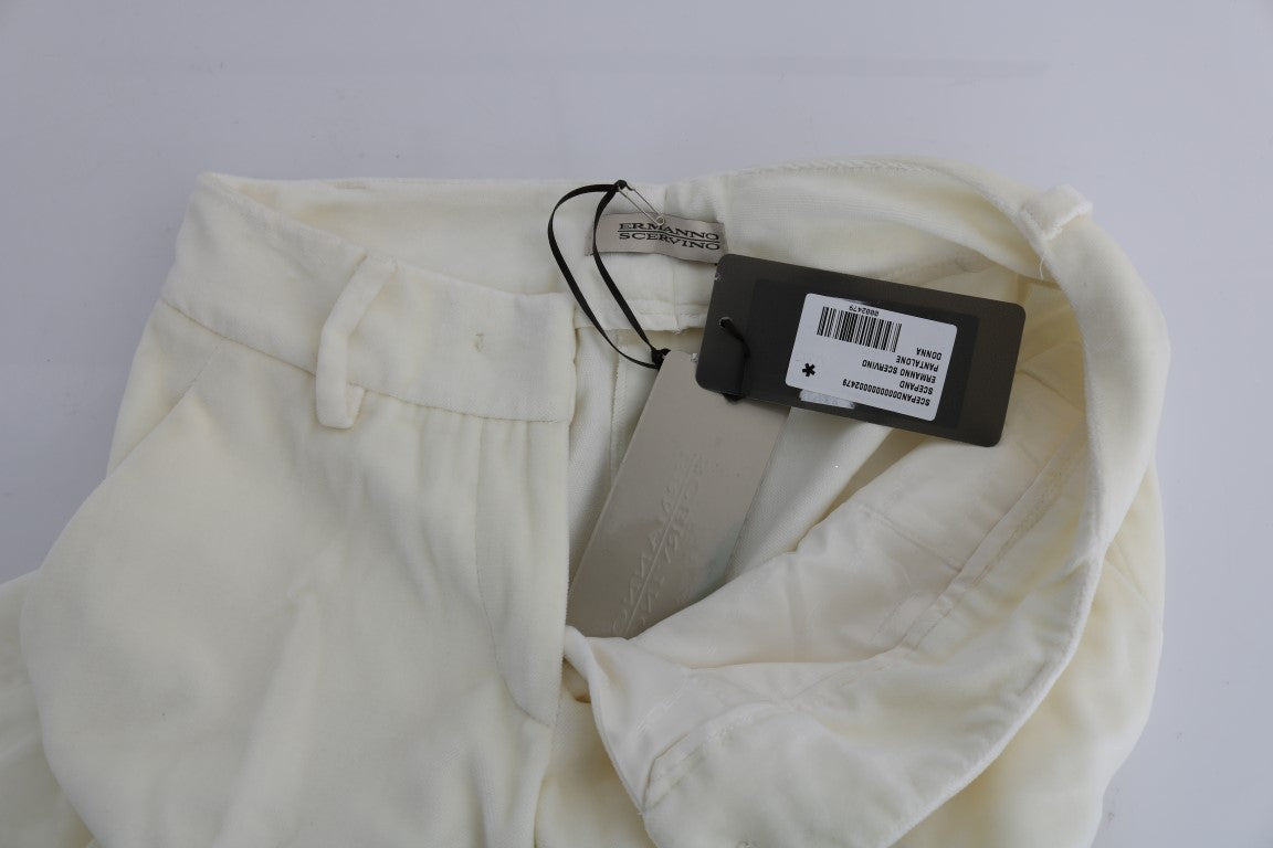 Pantalon décontracté coupe droite en coton blanc d'Ermanno Scervino