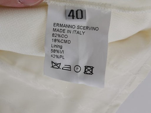 Pantalon décontracté coupe droite en coton blanc d'Ermanno Scervino