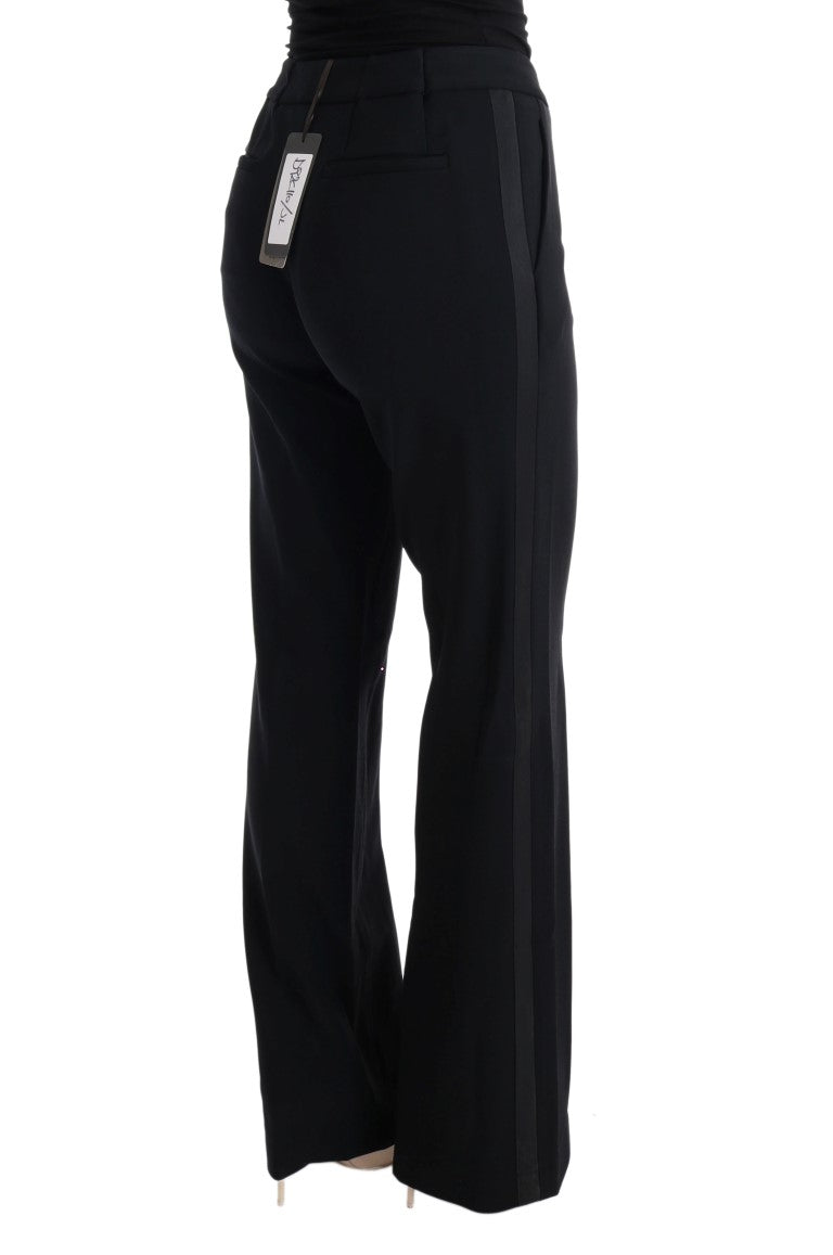 Pantalon flare à coupe bootcut en viscose noire d'Ermanno Scervino
