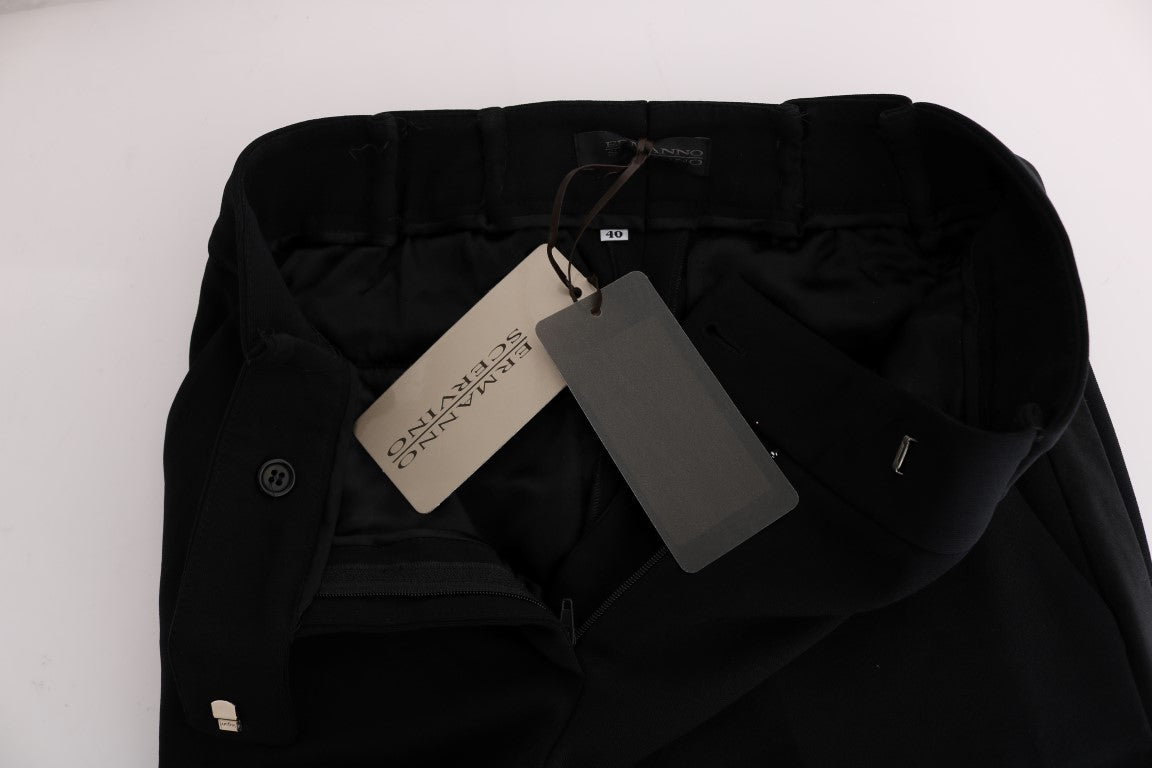 Pantalon flare à coupe bootcut en viscose noire d'Ermanno Scervino