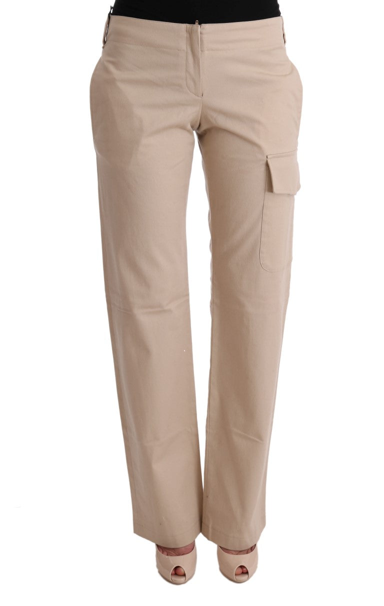 Pantalon droit en coton et laine beige d'Ermanno Scervino