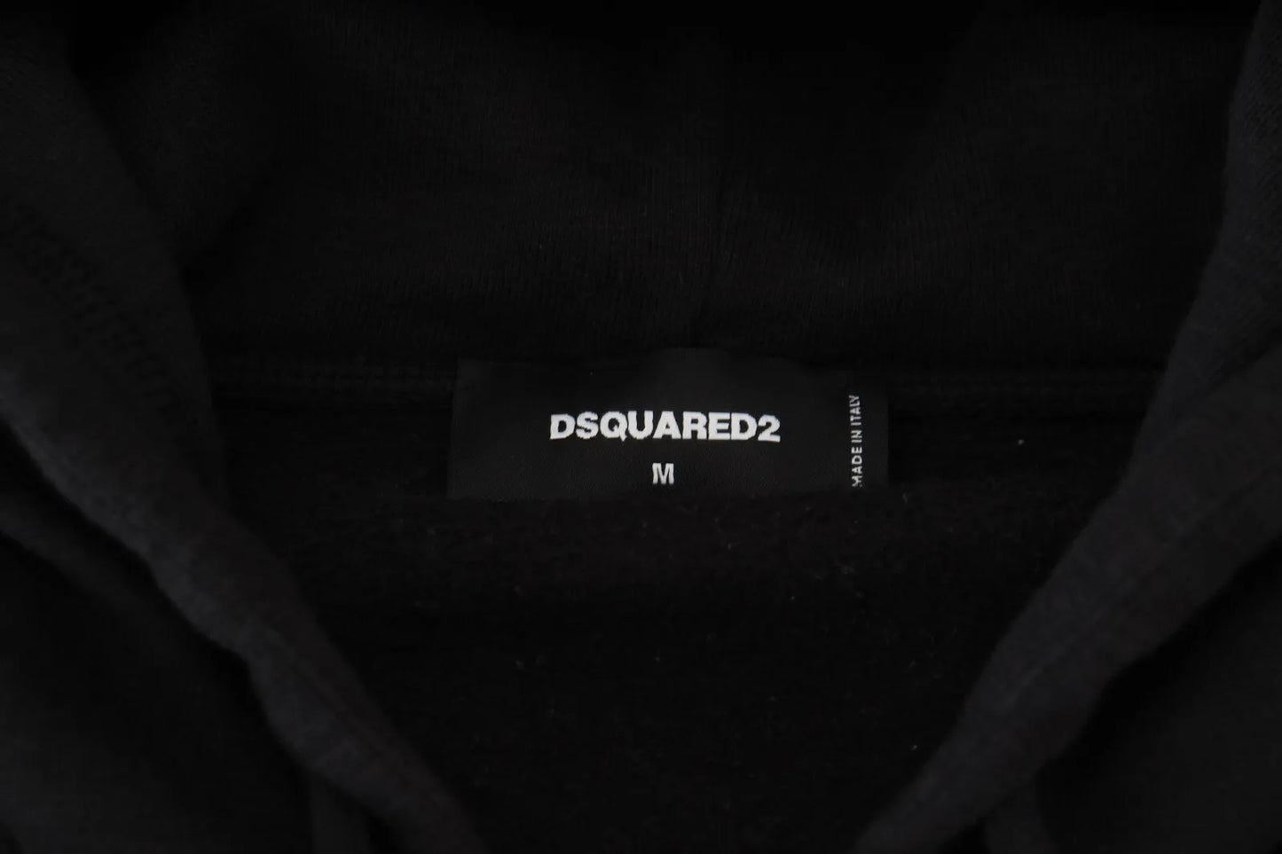 Pull à capuche noir à fermeture éclair complète et ornements de Dsquared²