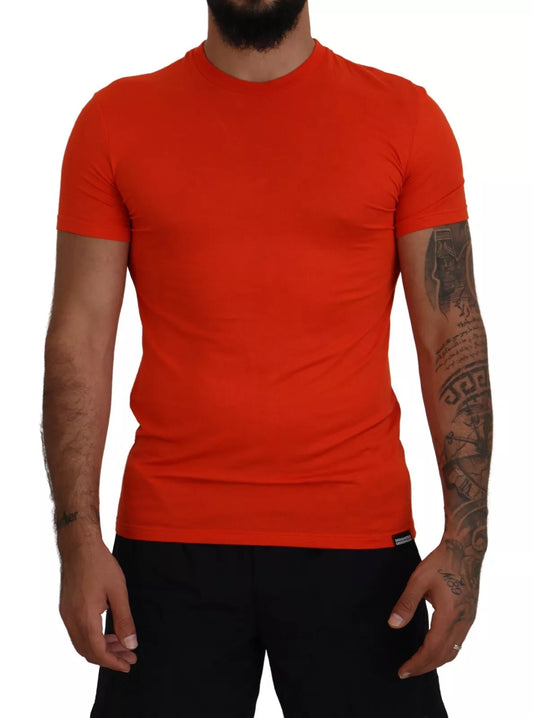 T-shirt à manches courtes et col rond en modal orange de Dsquared²