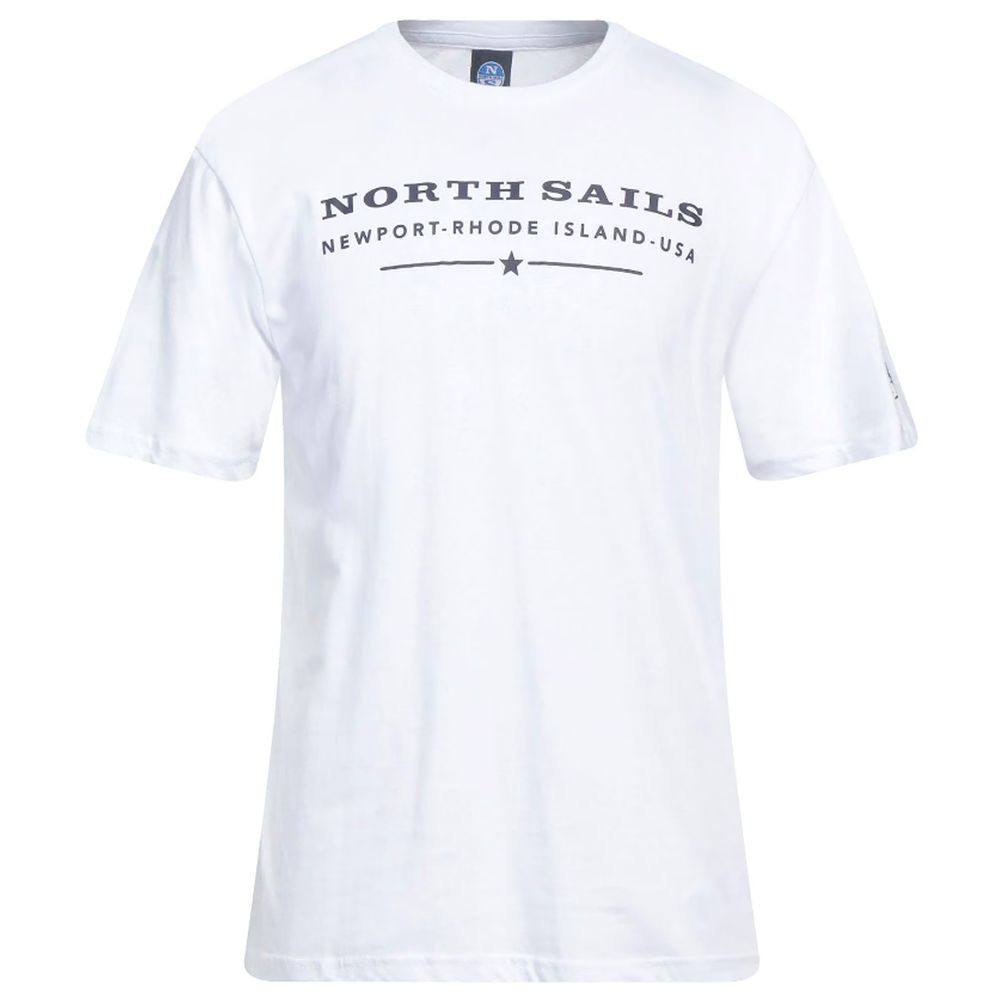T-shirt en coton blanc élégant North Sails avec impression sur la poitrine
