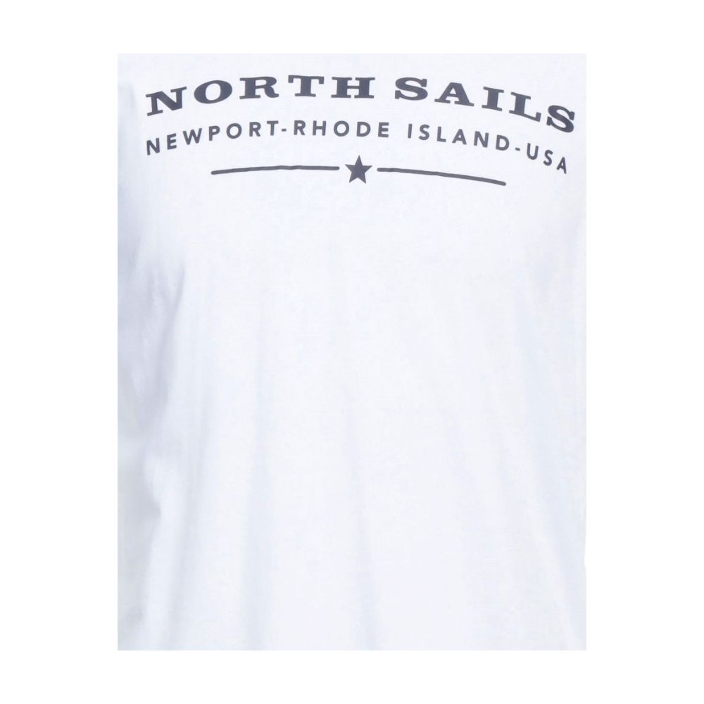 T-shirt en coton blanc élégant North Sails avec impression sur la poitrine