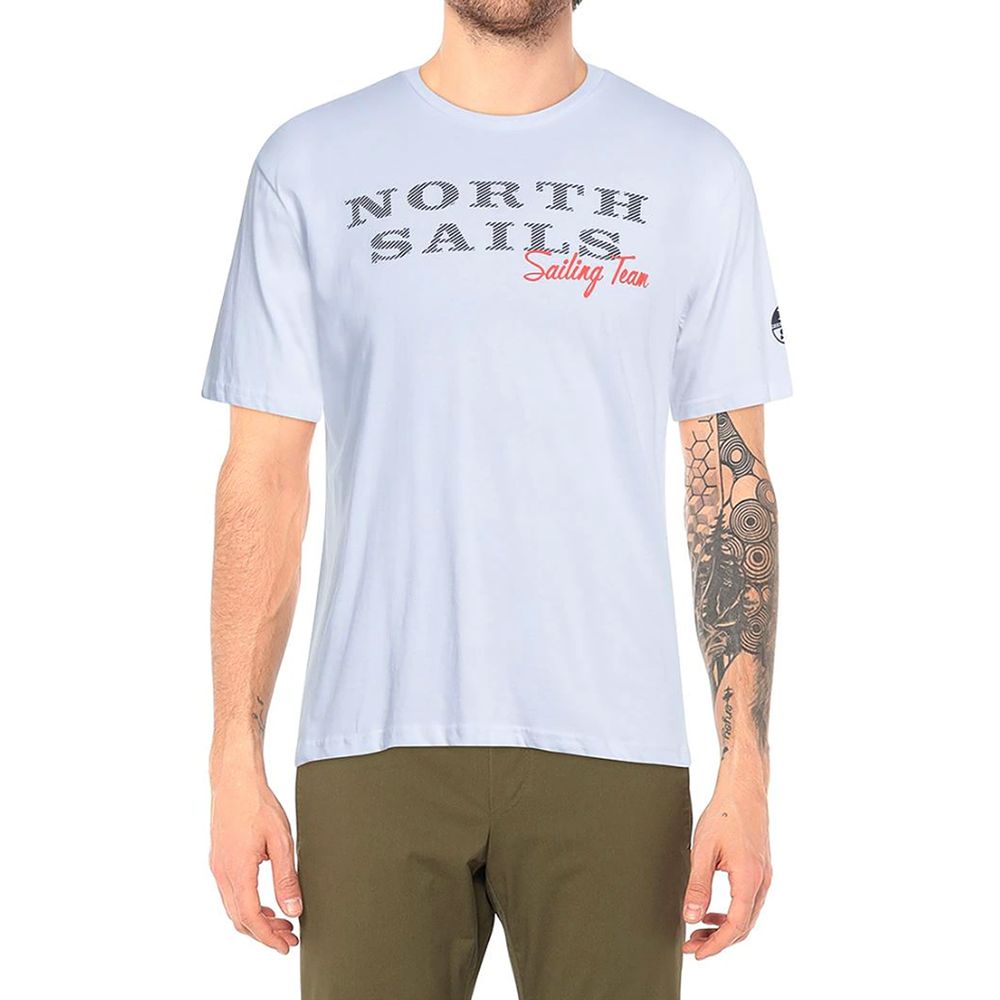 North Sails T-shirt met rubberen logo in puur wit