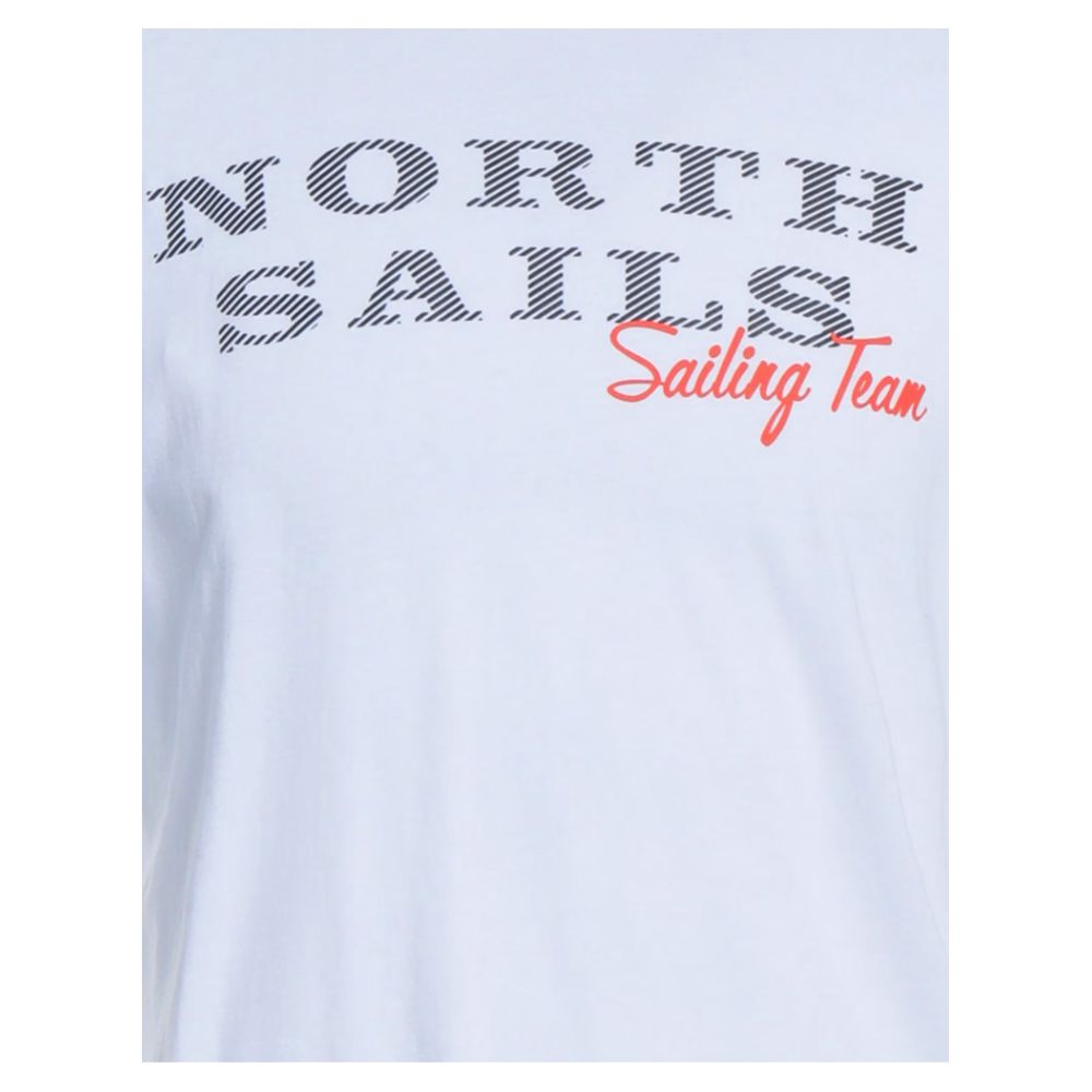 North Sails T-shirt met rubberen logo in puur wit