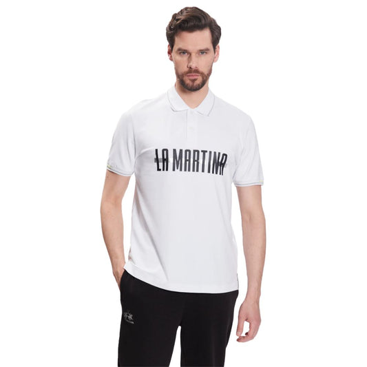 La Martina Elegant Polo van katoenmix met glitteraccenten