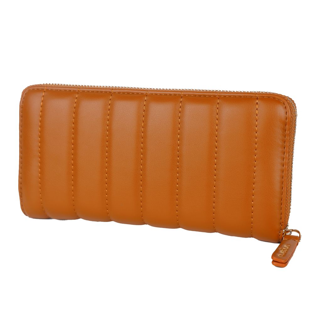 Portefeuille Ungaro Chic en similicuir matelassé marron