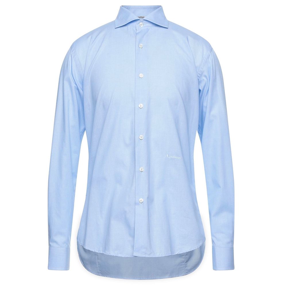 Chemise homme en coton bleu clair Aquascutum