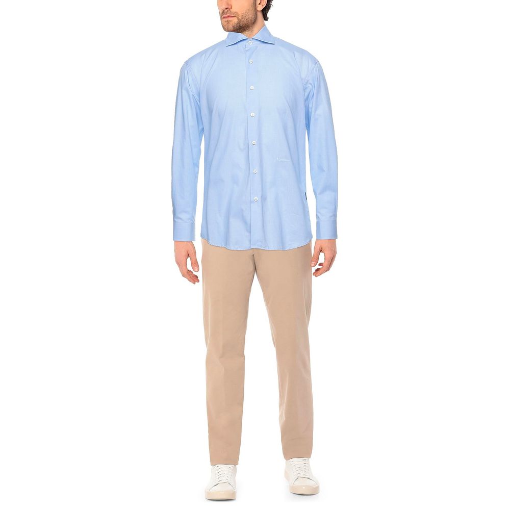 Chemise homme en coton bleu clair Aquascutum