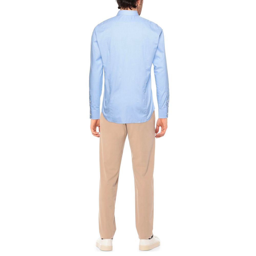 Chemise homme en coton bleu clair Aquascutum