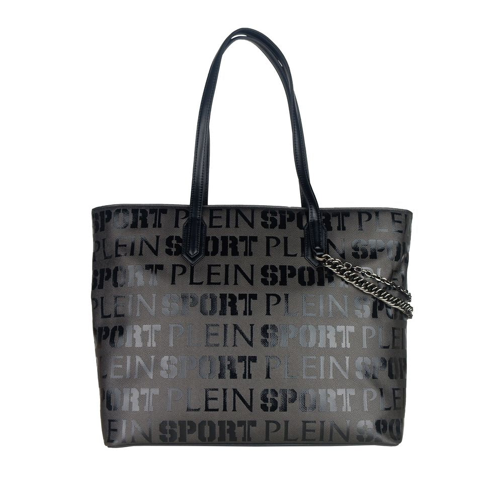 Sac cabas noir élégant Plein Sport avec logo imprimé