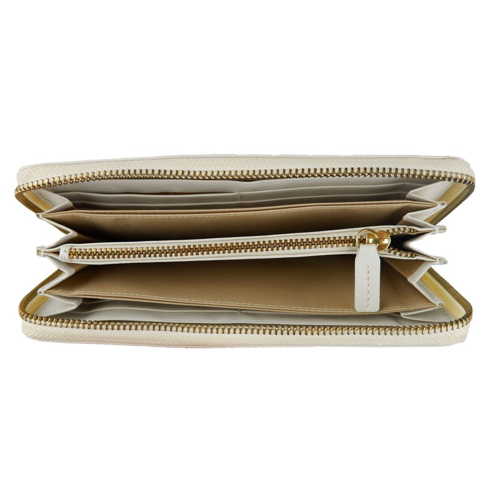 Portefeuille Cavalli Class en cuir de veau blanc pour femme