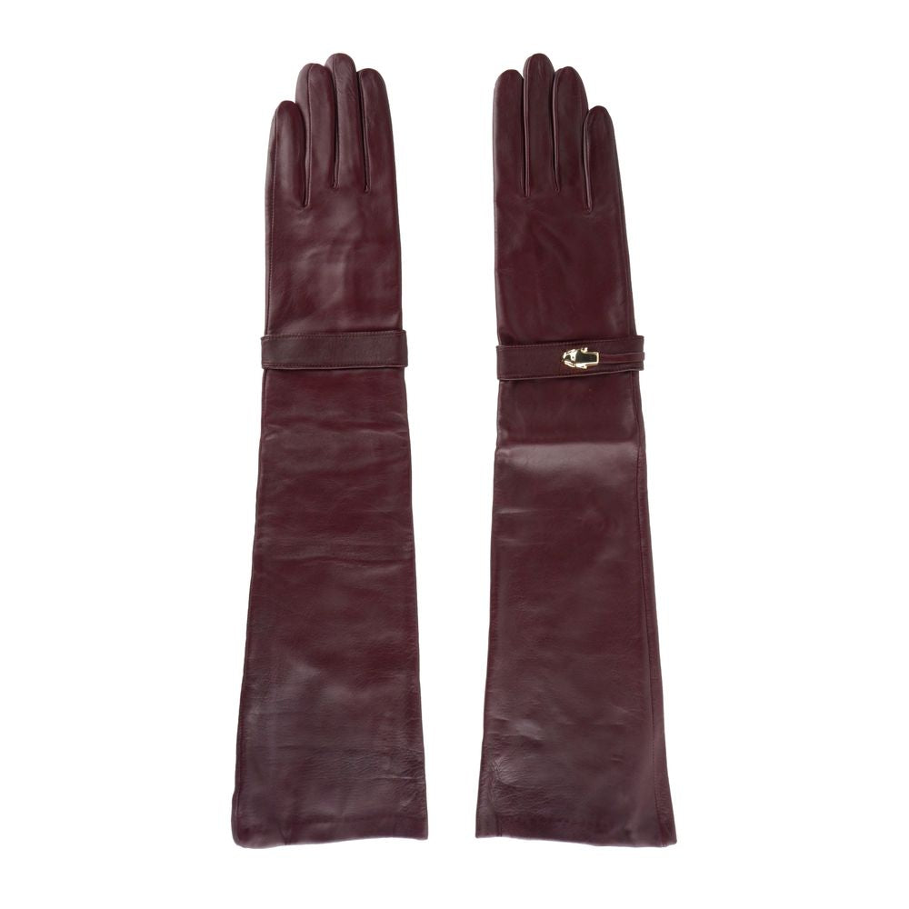 Gants Cavalli Class en cuir d'agneau rouge pour femme