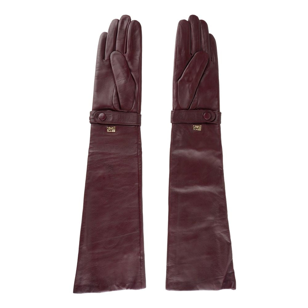 Gants Cavalli Class en cuir d'agneau rouge pour femme