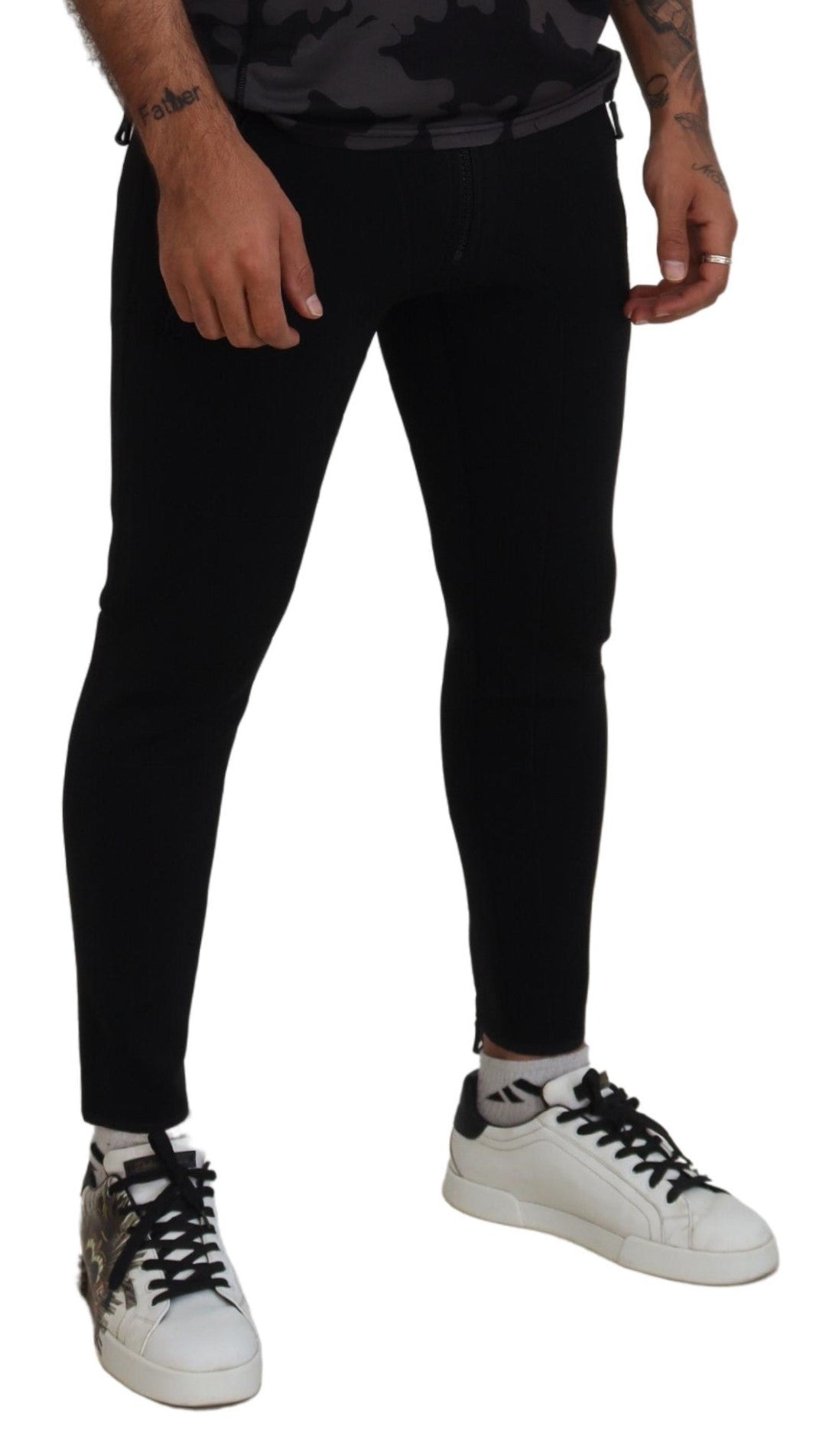 Pantalon slim à imprimé logo en polyamide avec logo au dos de Dsquared²