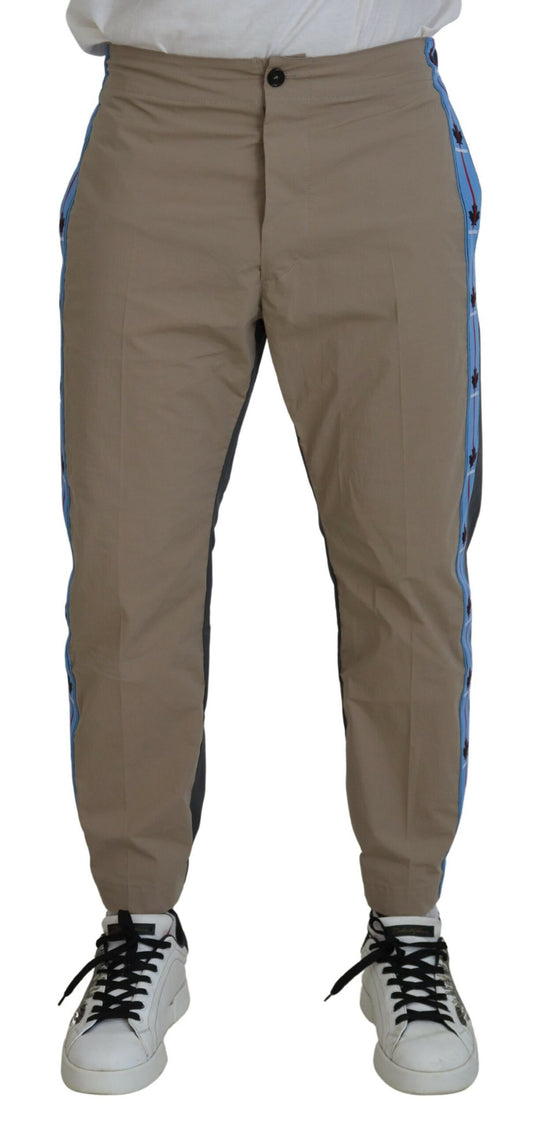 Pantalon décontracté homme Dsquared² en coton, bicolore brun et gris.