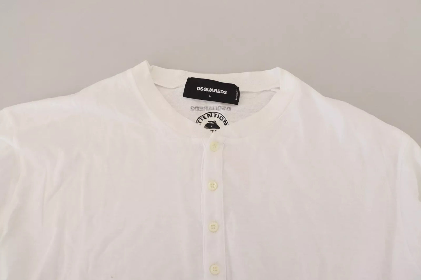 Pull en coton et lin blanc à manches longues Dsquared²