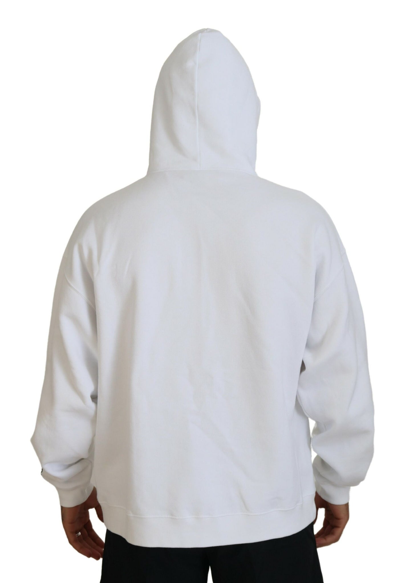 Pull à capuche en coton blanc pour homme avec imprimé Dsquared²