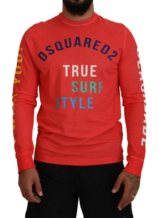 Dsquared² Oranje Kleurrijk Geprint T-shirt met Lange Mouwen