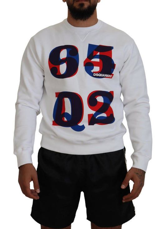 Dsquared² Witte gebreide trui met lange mouwen en opdruk