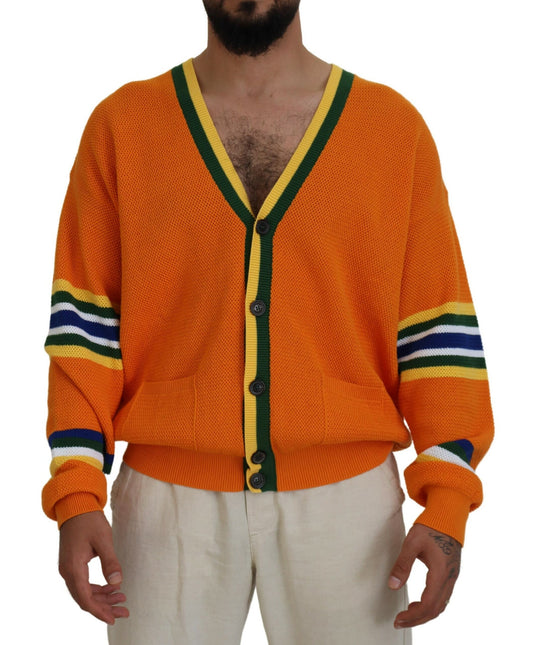 Cardigan en coton orange à manches longues pour homme de Dsquared²