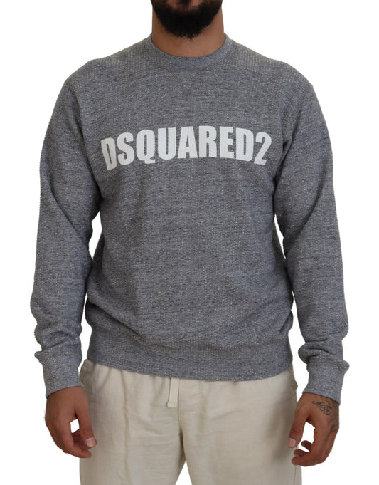 Pull en tricot gris pour homme Dsquared² avec strass.