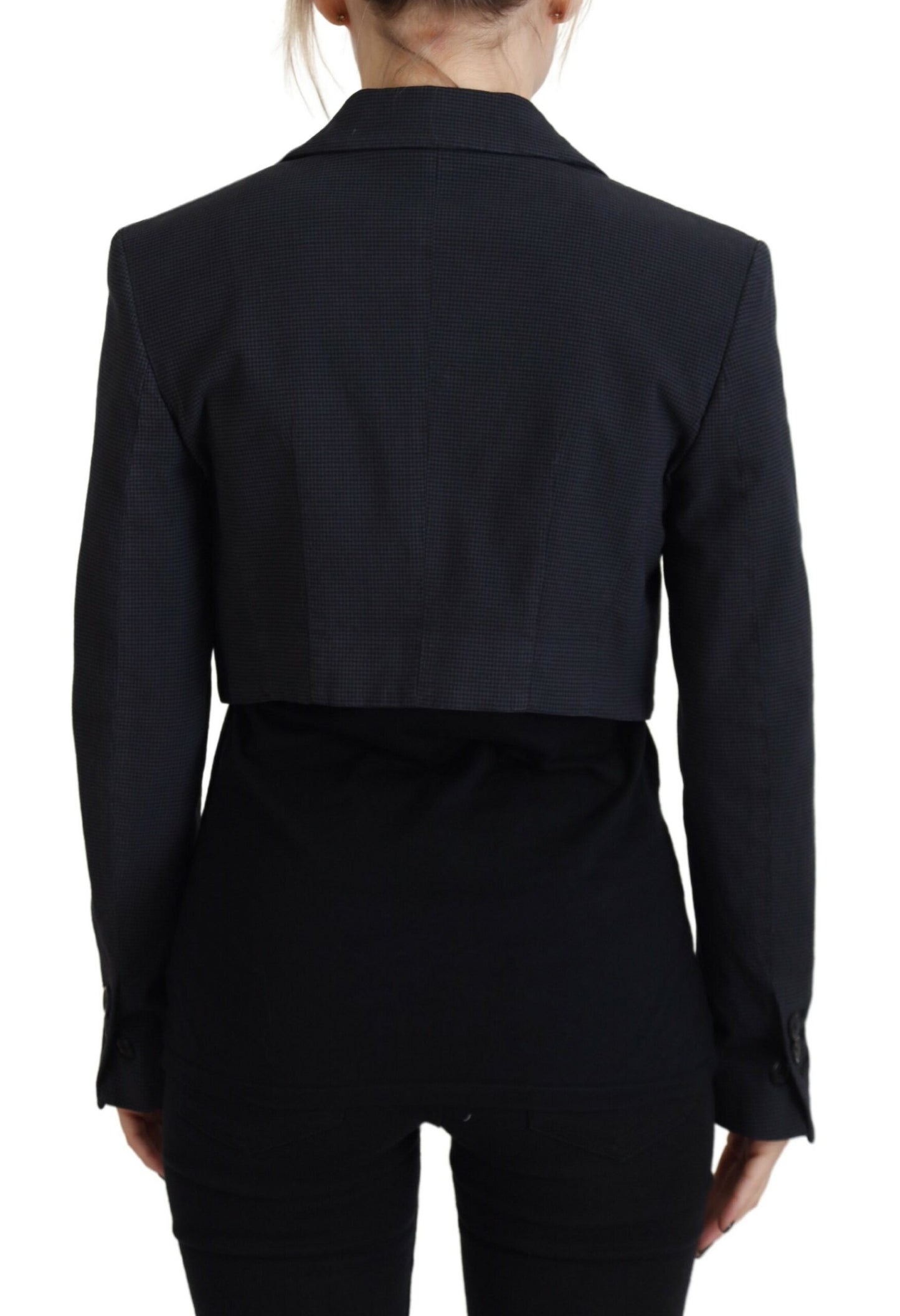 Dsquared² Zwarte, geklede, cropped blazer van katoen met knopen