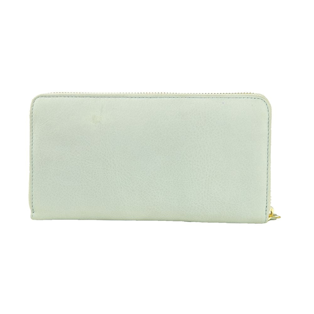 Portefeuille Cavalli Class en cuir de veau gris pour femme