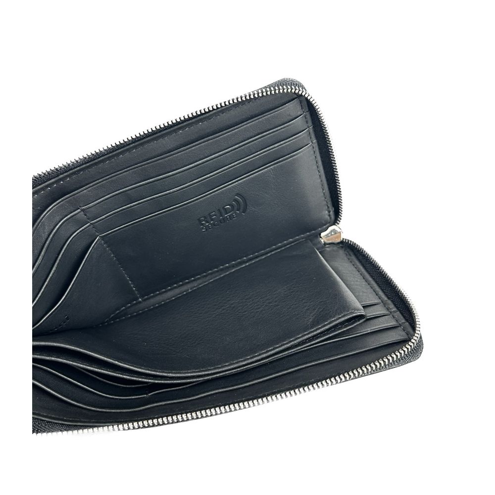 Baldinini Trend Elegante Zwarte Leren Reisorganizer