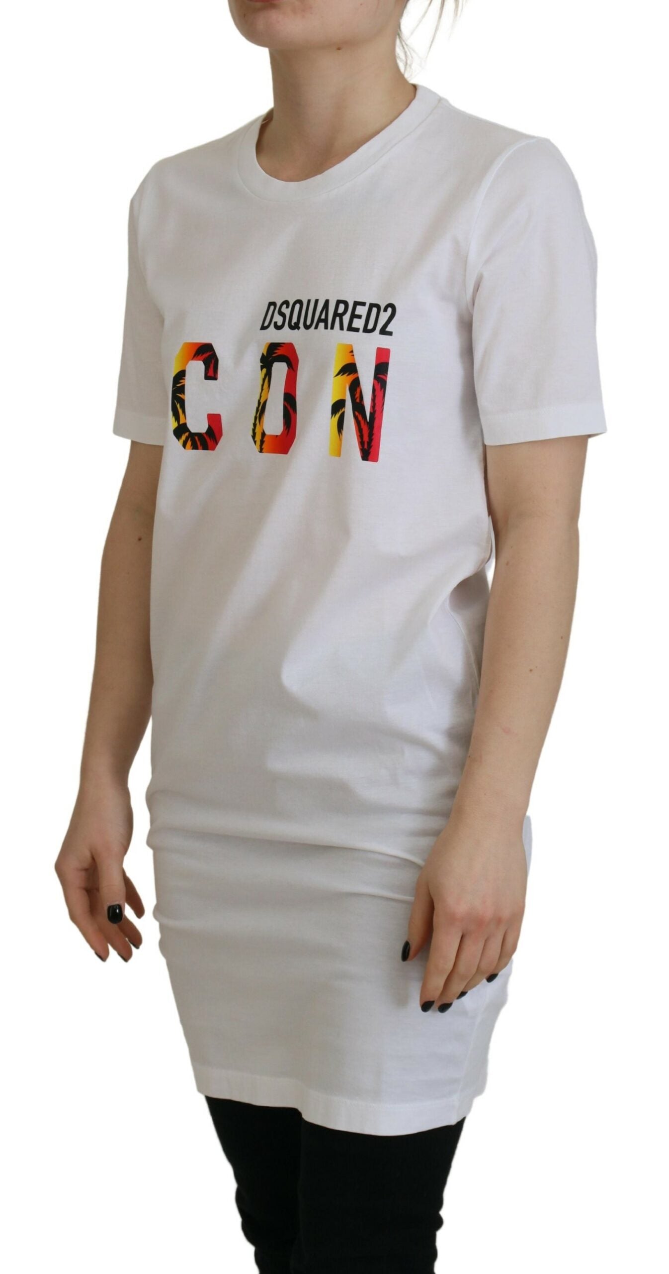 Dsquared² Wit katoenen T-shirt met Icon Logo Print en ronde hals