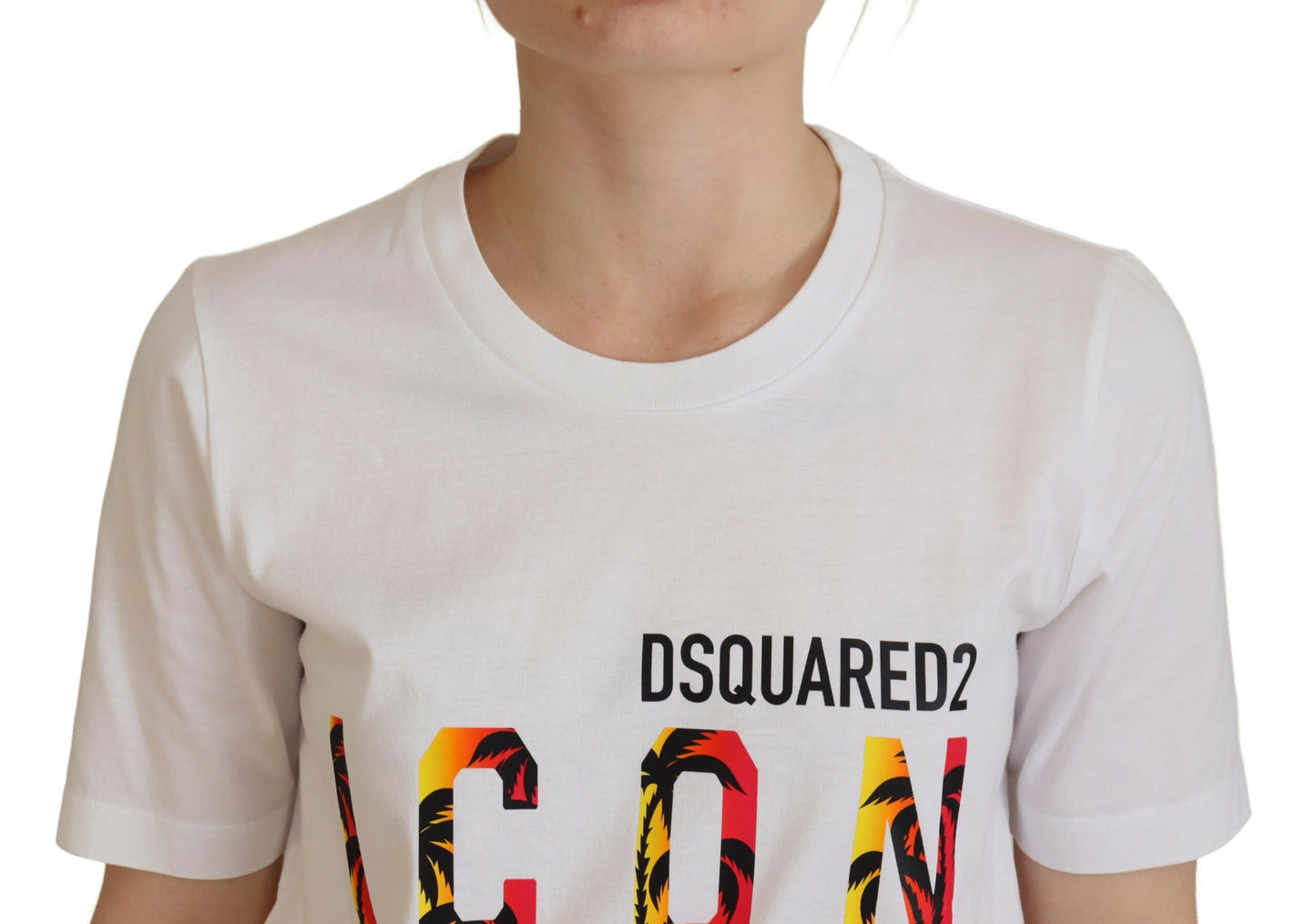 Dsquared² Wit katoenen T-shirt met Icon Logo Print en ronde hals