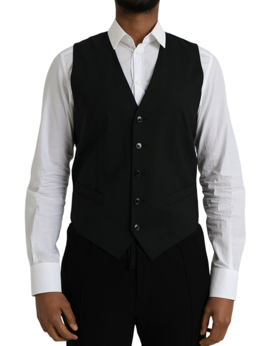 Gilet de cérémonie noir en laine de Dolce & Gabbana